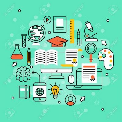 online-learning-flat-design-distant-education-video-tutorials-staff-training-store-learning