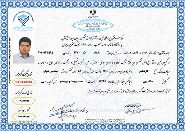 ایمان پورقاسمی هشونی مدرک