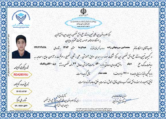 محمدامین سروجهانی زاده در سطح